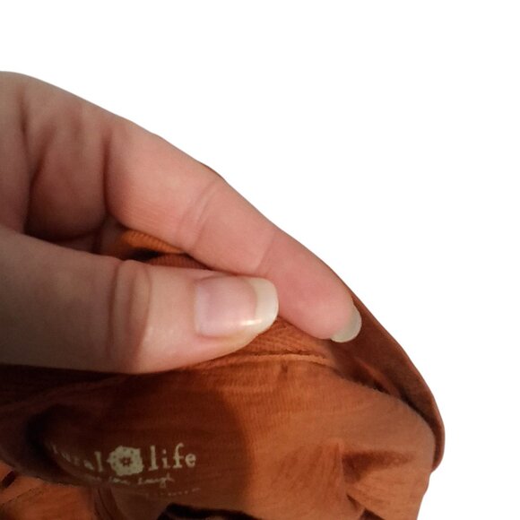 Natural Life vneck jumpsuit womens Small oversized orange rust brown knit cotton - Picture 4 of 7